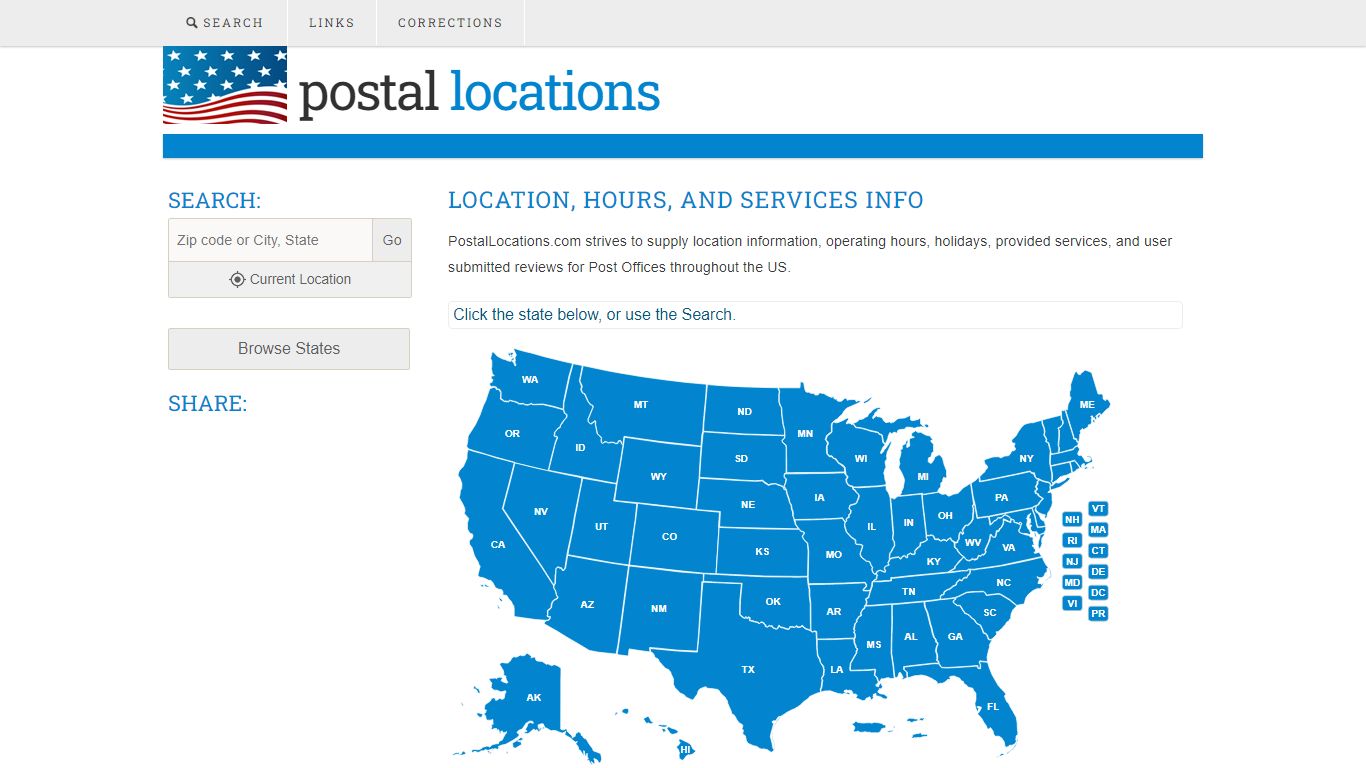 Postal Locations, Hours, and Services Information