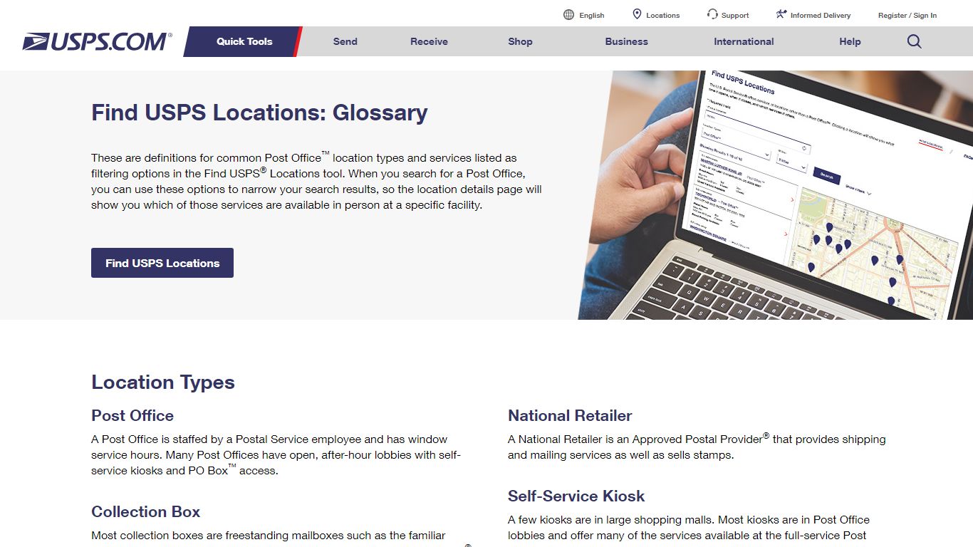 Find USPS Locations: Glossary | USPS